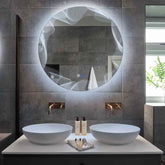 Specchio LED Rotondo | Pulsanti touch | Funzione anti-appannamento | Luce bianca fredda - Reyze Serie Simetria Modello 3